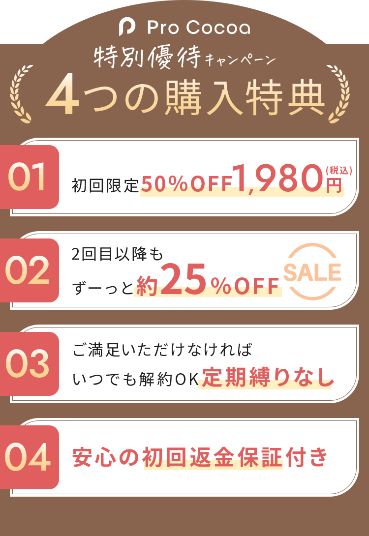 4つの購入特典