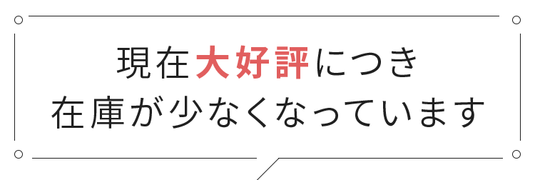 現在大好評につき在庫が少なくなってきています